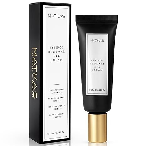 MATKAS Korean Retinol Eye Cream for Dark Circles and Puffiness, Wrinkles, Fine Lines, Anti Aging Night Under Eye Cream - Niacinamide, Turmeric Root, 6 Types of Ceramides, Hyaluronic Acid