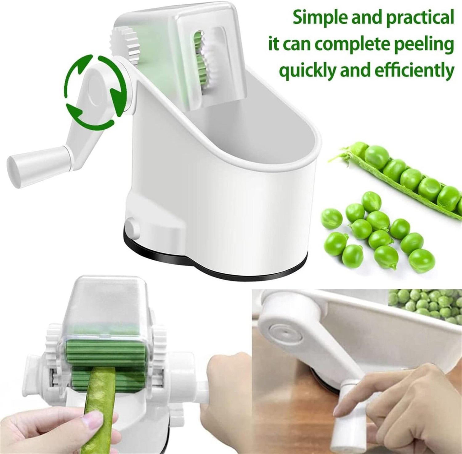 Pea Peeler Hand Rolling Machine Multifunctional Plastic Beans Sheller Portable