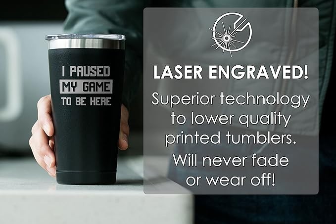 Sodilly Gaming Mug - Humorous Pause Message - Ideal For Gamers - Gamer Gifts - Drinking Cups Men - Cup for Teen Boys - Video Game Mug - Tumbler - Co Worker Mugs - Gamer Tumbler Cup - Coffee Mug (16oz)