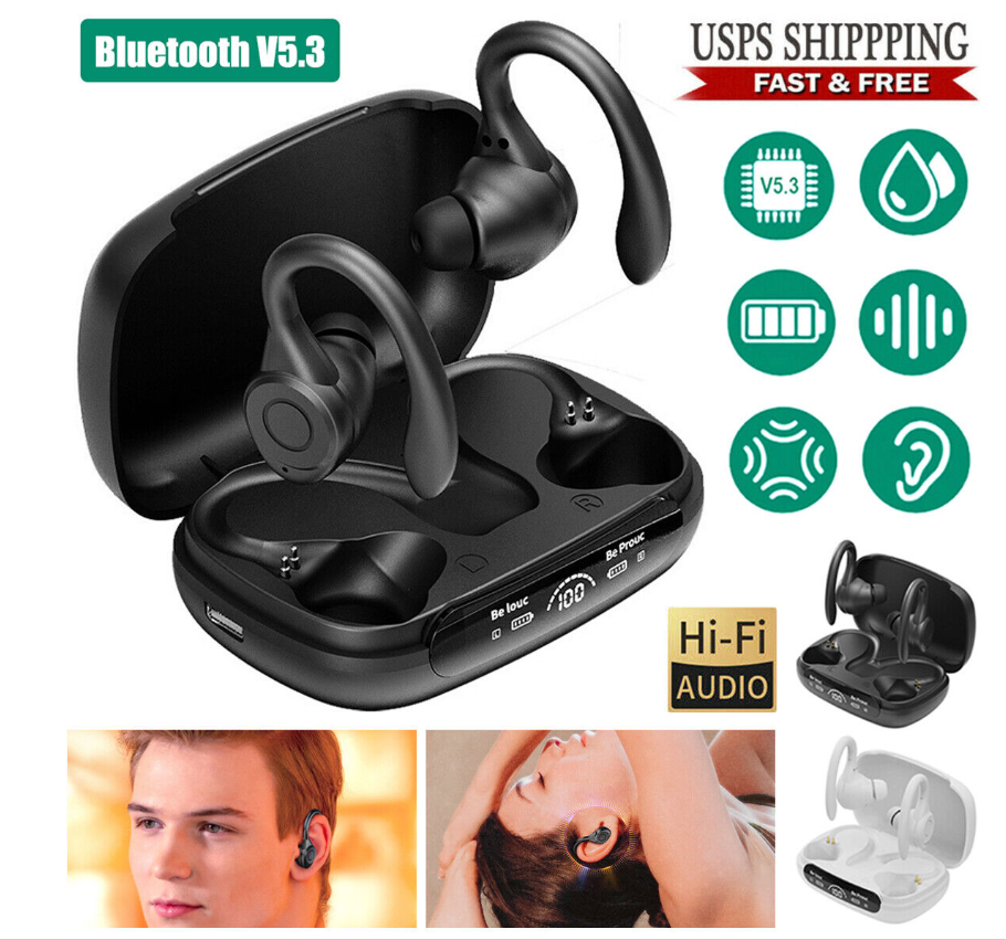 Wireless Bluetooth 5.3 Headset TWS Earphones Earbuds Stereo Headphones Ear Hook