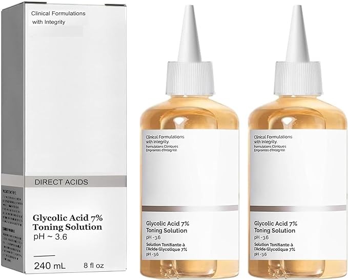 Generic 2pcs X 240ML 8fl.oz Glycolic Acid 7% Toning Resurfacing Solution,Exfoliate,and Rejuvenate Your Skin, Hydrate,Solution for Blemishes and Acne