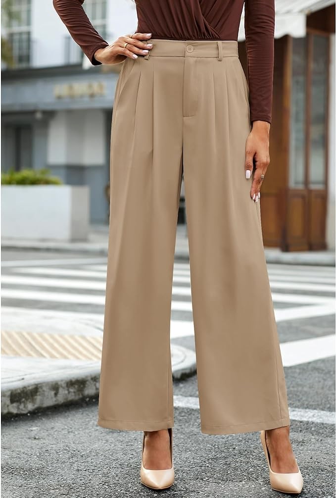 GRAPENT Wide Leg Pants for Women Work Business Casual High Waisted Dress Pants Flowy Trousers Office