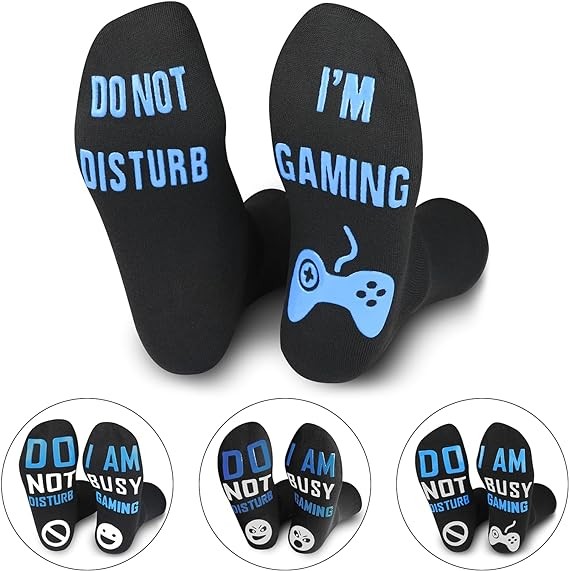 Nucinzua Birthday Gifts For Mens,Do Not Disturb Im Gaming Socks,Teen Boys Gifts Ideas,Fathers Day Funny Gifts For Dad Sons