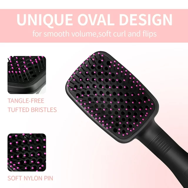 Hair Dryer Brush, Jungle Wave 2 in 1 Negative Ion Blow Dryer with Comb, Fast Drying Hair Dryer Hot Air Brush