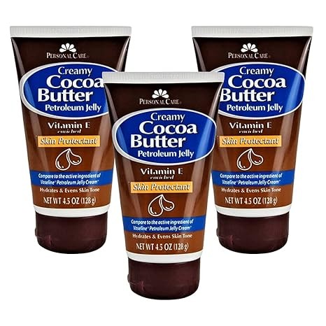 Personal Care Petroleum Jelly Vitamin E and Cocoa Butter Lotion 4.5 Oz (3 Pack) Vitamin E Cream for Skin with Cocoa Butter Cream Petroleum Jelly Tube