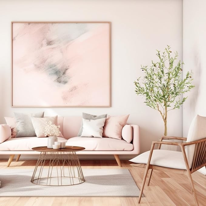 Nafresh Tall Faux Olive Tree，5Ft(60in) Realistic Texture Potted Silk Artificial Olive Tree， Fake Olive Trees Indoor Outdoor for Home Office Living Room Bedroom Foyer Porch Decor.